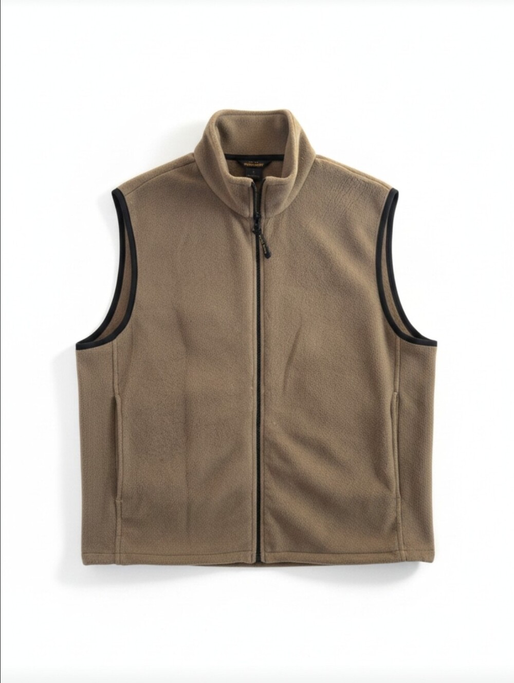 Woolrich Men's Full Zip Fleece Vest Tan Brown Large